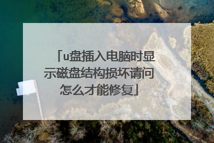 u盘插入电脑时显示磁盘结构损坏请问怎么才能修复