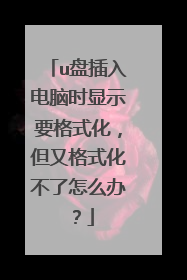 u盘插入电脑时显示要格式化,但又格式化不了怎么办?
