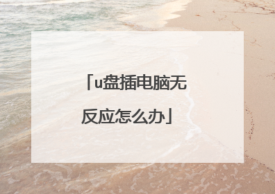 u盘插电脑无反应怎么办