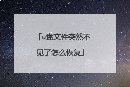 u盘文件突然不见了怎么恢复