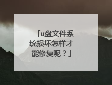 u盘文件系统损坏怎样才能修复呢？