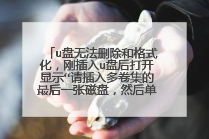 u盘无法删除和格式化,刚插入u盘后打开显示“请插入多卷集的最后一张磁盘,然后单击确定继续”