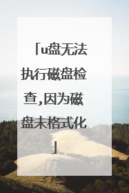 u盘无法执行磁盘检查,因为磁盘未格式化