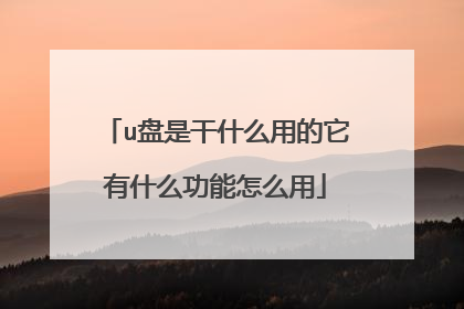 u盘是干什么用的它有什么功能怎么用