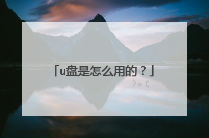u盘是怎么用的?