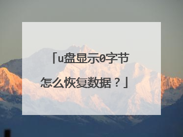 u盘显示0字节怎么恢复数据？