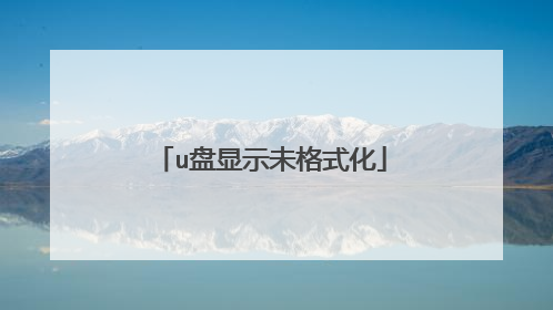 u盘显示未格式化