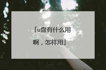 u盘有什么用啊,怎样用