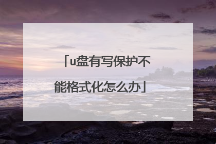 u盘有写保护不能格式化怎么办