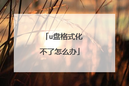 u盘格式化不了怎么办
