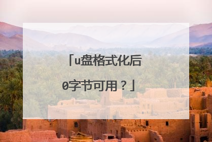 u盘格式化后0字节可用？