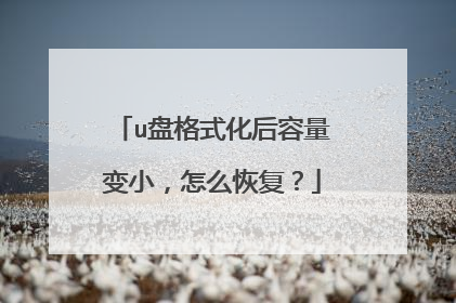 u盘格式化后容量变小,怎么恢复?