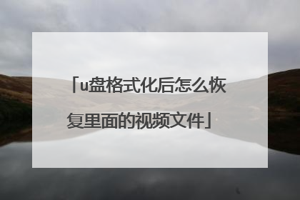 u盘格式化后怎么恢复里面的视频文件