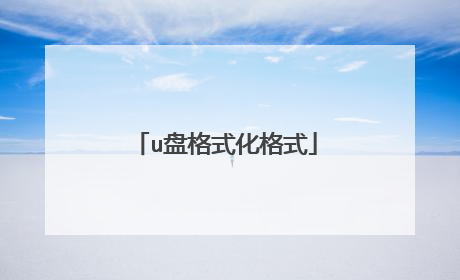 u盘格式化格式