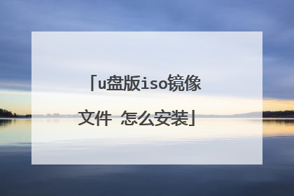 u盘版iso镜像文件 怎么安装