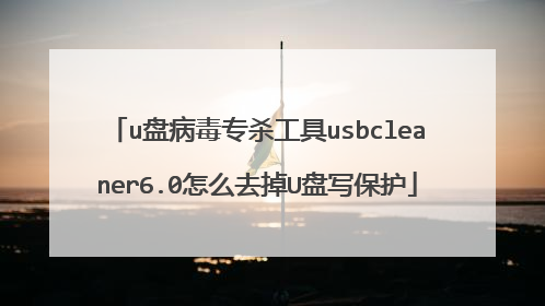 u盘病毒专杀工具usbcleaner6.0怎么去掉U盘写保护