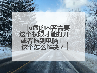 u盘的内容需要这个权限才能打开或者拖到电脑上,这个怎么解决?