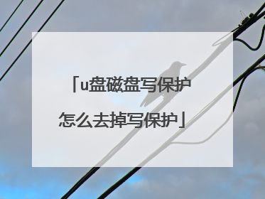 u盘磁盘写保护怎么去掉写保护