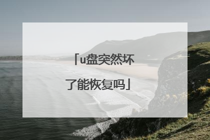 u盘突然坏了能恢复吗