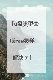 u盘类型变成raw怎样解决?