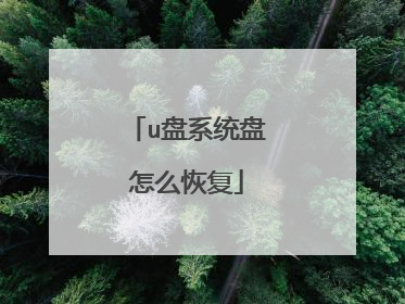 u盘系统盘怎么恢复