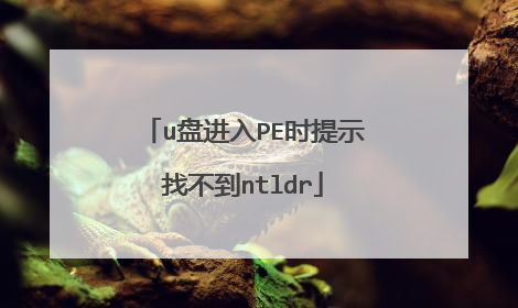 u盘进入PE时提示找不到ntldr