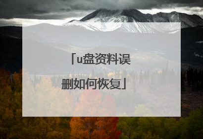 u盘资料误删如何恢复