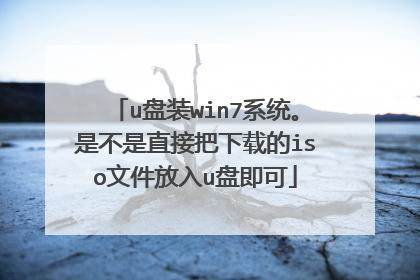 u盘装win7系统。是不是直接把下载的iso文件放入u盘即可