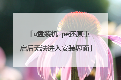 u盘装机 pe还原重启后无法进入安装界面