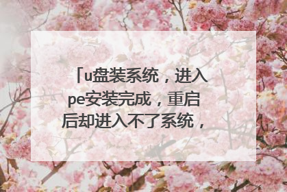 u盘装系统,进入pe安装完成,重启后却进入不了系统,怎么回事?