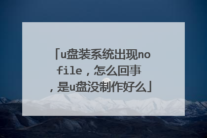 u盘装系统出现no file，怎么回事，是u盘没制作好么