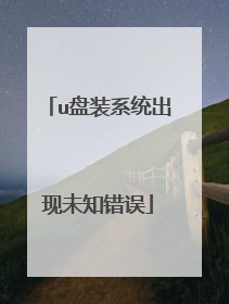 u盘装系统出现未知错误