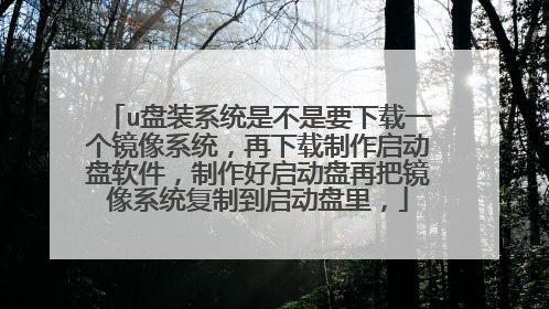 u盘装系统是不是要下载一个镜像系统,再下载制作启动盘软件,制作好启动盘再把镜像系统复制到启动盘里,