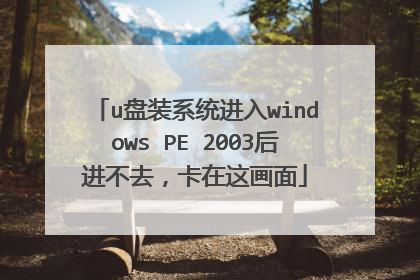 u盘装系统进入windows PE 2003后进不去，卡在这画面