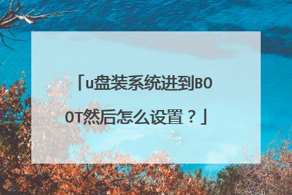 u盘装系统进到BOOT然后怎么设置?
