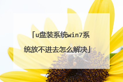 u盘装系统win7系统放不进去怎么解决