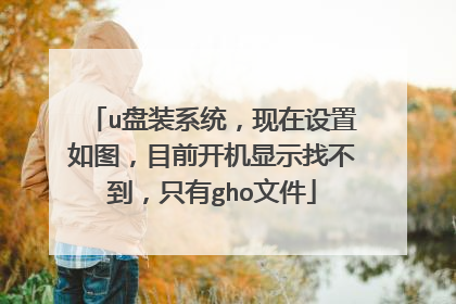 u盘装系统，现在设置如图，目前开机显示找不到，只有gho文件