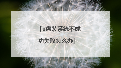 u盘装系统不成功失败怎么办
