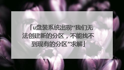 u盘装系统出现“我们无法创建新的分区，不能找不到现有的分区”求解