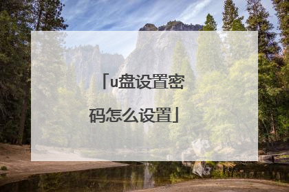 u盘设置密码怎么设置