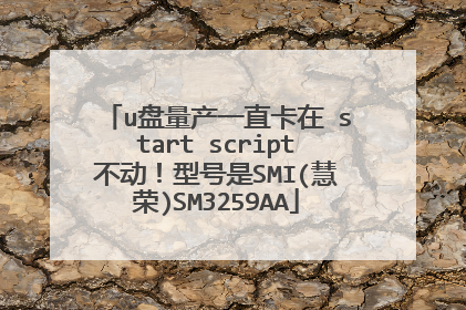u盘量产一直卡在 start script不动!型号是SMI(慧荣)SM3259AA