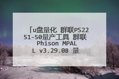 u盘量化 群联PS2251-50量产工具 群联 Phison MPALL v3.29.0B 量产工具软件怎么使用啊 怎么导入这个信息啊