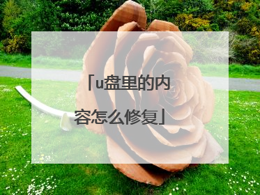 u盘里的内容怎么修复