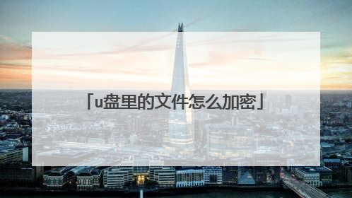 u盘里的文件怎么加密