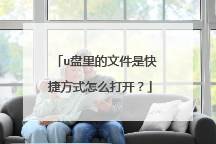 u盘里的文件是快捷方式怎么打开?