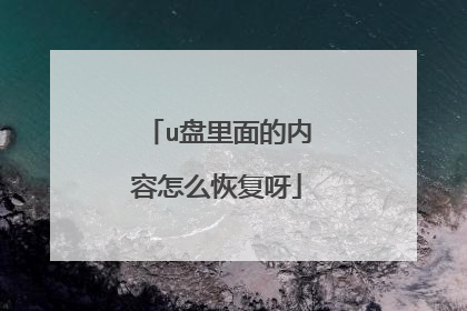 u盘里面的内容怎么恢复呀