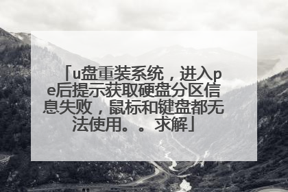 u盘重装系统,进入pe后提示获取硬盘分区信息失败,鼠标和键盘都无法使用。。求解