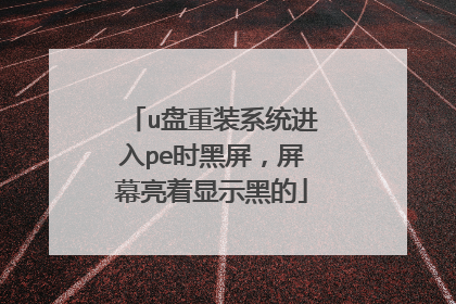 u盘重装系统进入pe时黑屏，屏幕亮着显示黑的