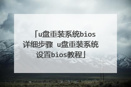 u盘重装系统bios详细步骤 u盘重装系统设置bios教程