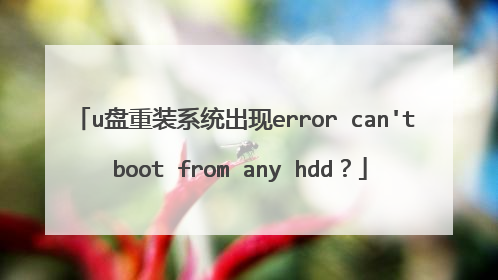 u盘重装系统出现error can't boot from any hdd？